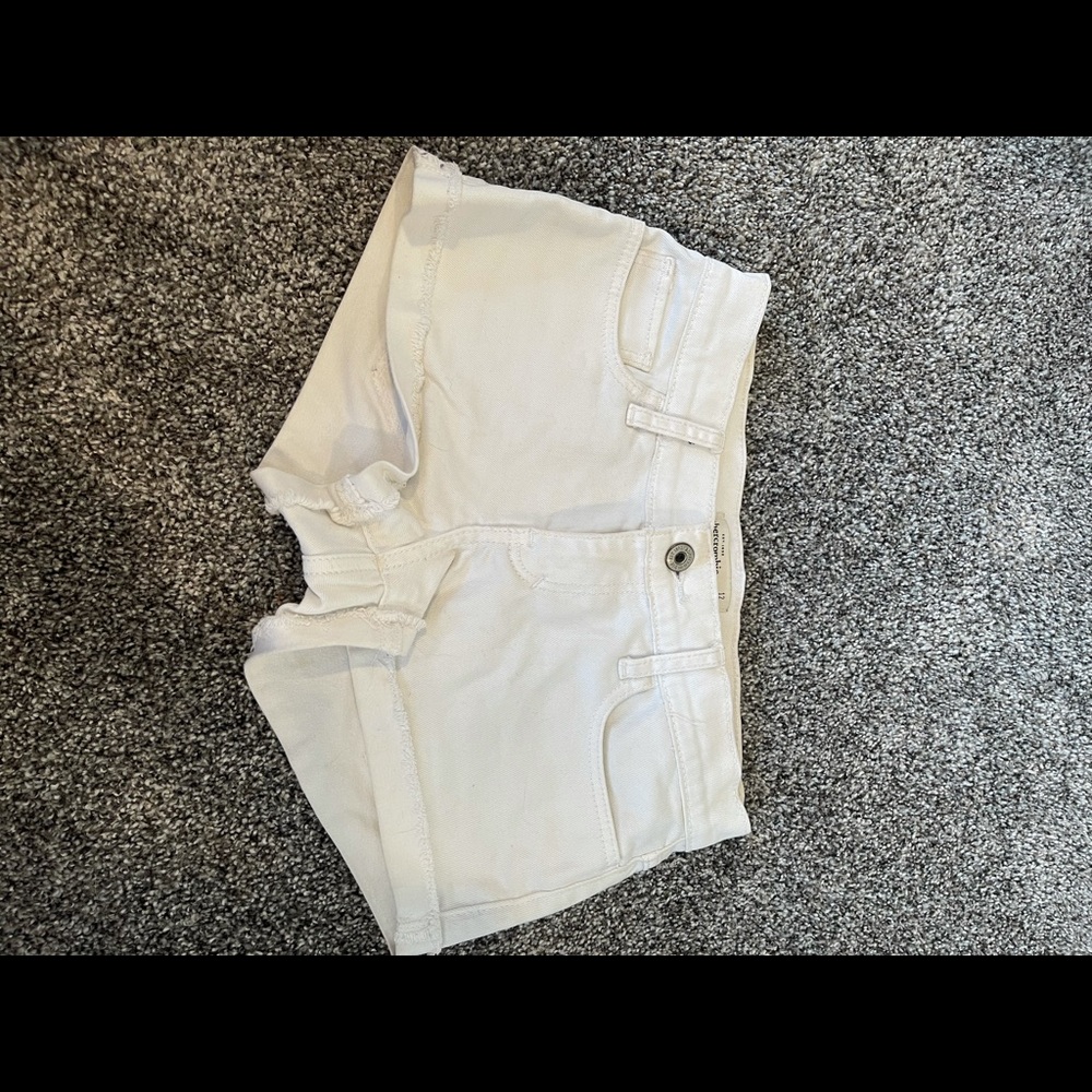 Abercrombie kids white jean shorts